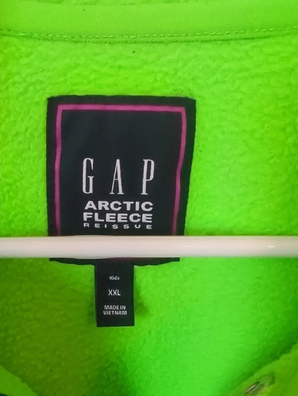GAP Neon Green Fleece Pullover with Blue Trim